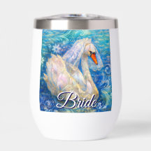 Noiva de Cisne c/Véu em Azul-Água Branca Personali