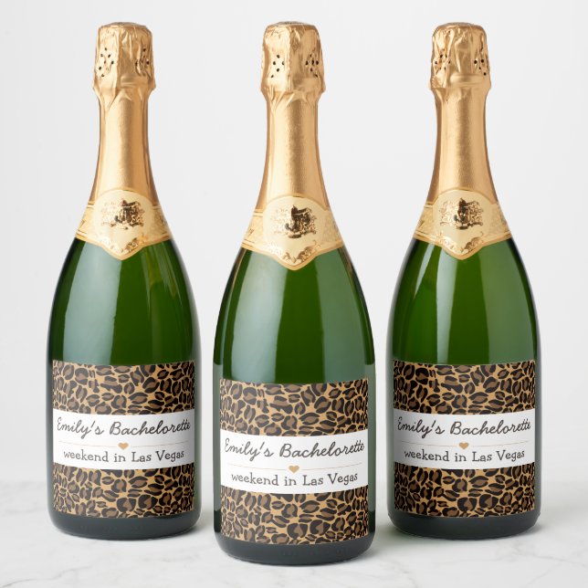 Noiva de Solteira Luxuosa Estampa de Leopardo Tend (Garrafas)