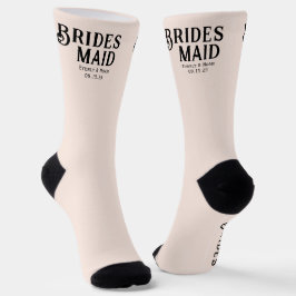 Noiva e noiva com data de casamento Bridesmaid
