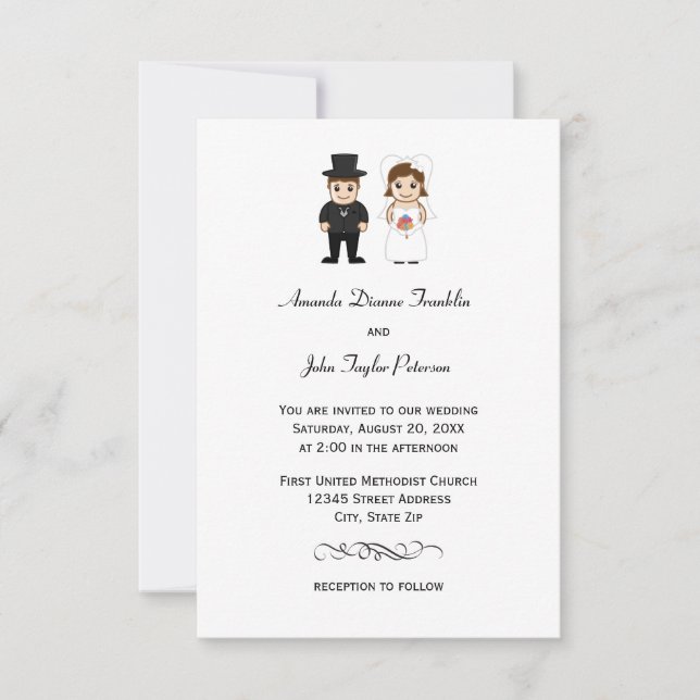 Noiva e noiva - Convite de casamento 3x5 (Frente)