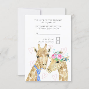 Noiva e noiva Giraffe Wedding RSVP