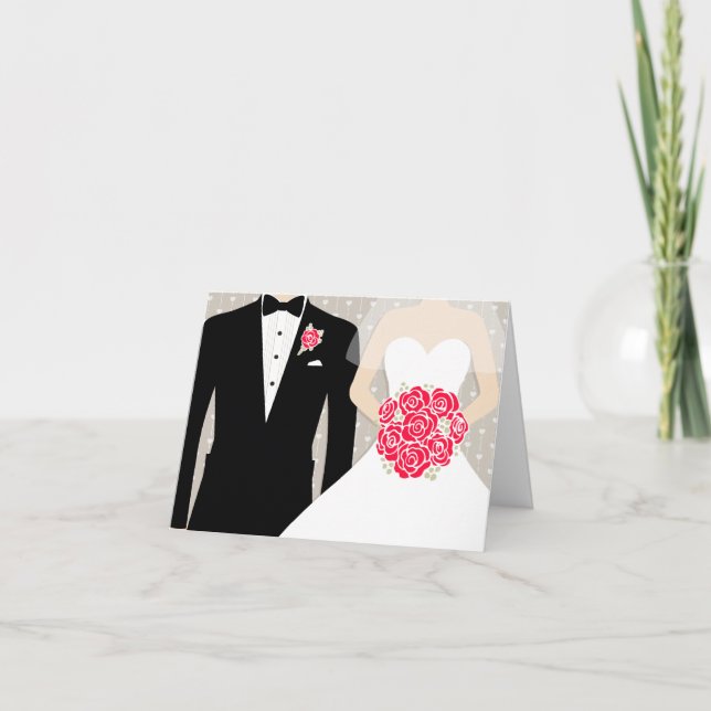 Noiva e noivo agradecem ou cartão de mensagem (Frente)