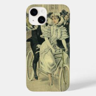 Noiva e Noivo Casados de Bicicleta da Era Vitorian