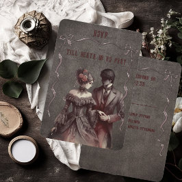 Noiva e Noivo Vintage Gótico RSVP