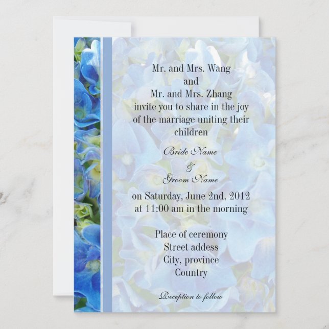 Noiva e pais do Groom, convite para casamento (Frente)