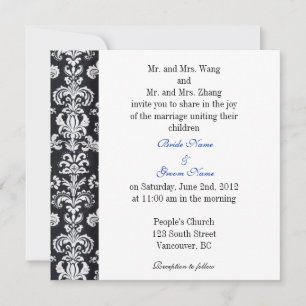 Noiva e pais do Groom, convite para casamento