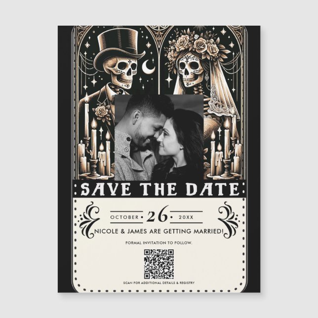 Noiva Esqueletos Tarot Noivo Casamento Salve a Dat (Frente)