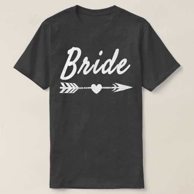 Noiva Flecha De Amor Casamento Camiseta Divertida  (Frente do Design)