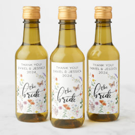 Noiva Flor Selvagem Rótulo de Vinho Miniatura Vint