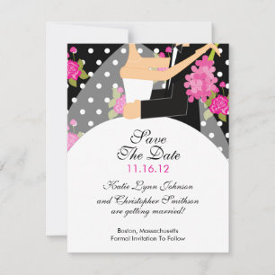 Noiva Floral & Groom Salvar O Convite De Data