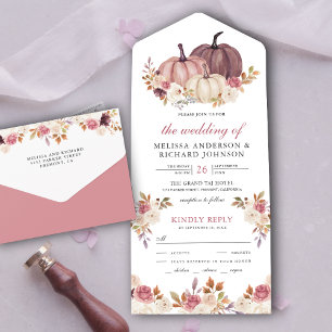 Noiva Floral Rosa Poeira e Abóbora com Marfim