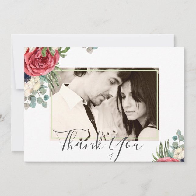 Noiva Floral Vermelho Escuro Verde Folhagem Eucali (Frente)