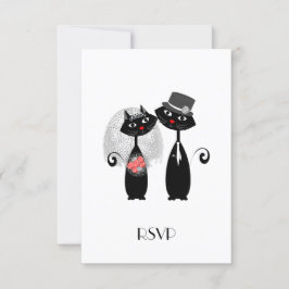 Noiva Fofoqueira | Noivo Gatos Personalizados RSVP