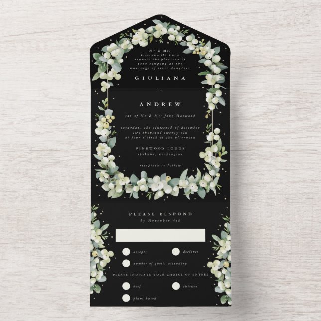 Noiva Formal de Inverno com Snowberry e Eucalipto (Interno)