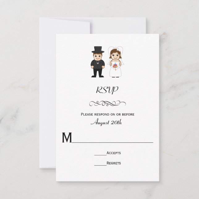Noiva & Groom - RSVP de Casamento (Frente)
