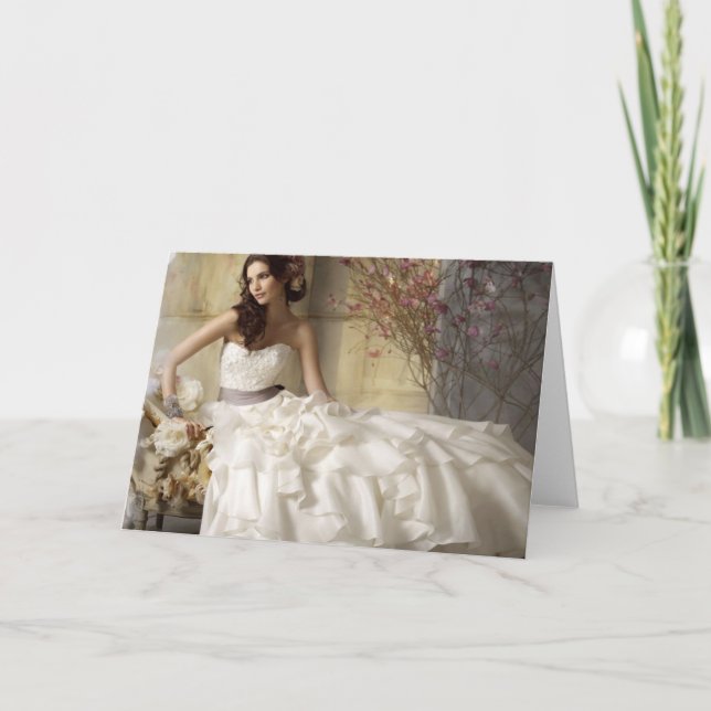 Noiva no seu Cartão de Dia de Casamento (Frente)