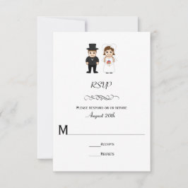 Noiva & Noivo Listras Pretas - RSVP Casamento