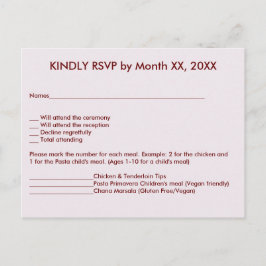 Noiva & noivo no cartão do menu do por do sol RSVP