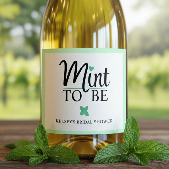 Noiva para Casar Chá de Noiva (Mint to Be Wedding Bridal Shower Sparkling Wine Label
)
