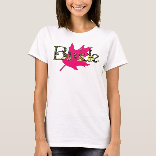Noiva que caça a camisa cor-de-rosa de (Frente)