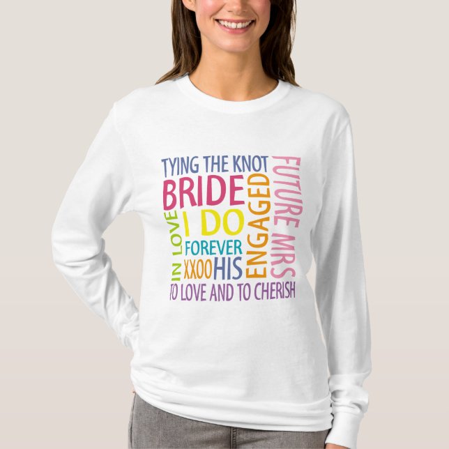 Noiva Sentiments Casamento T-shirt (Frente)