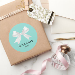 Noiva Tiara Azul Azul Party Adesivo Redondo Clássi