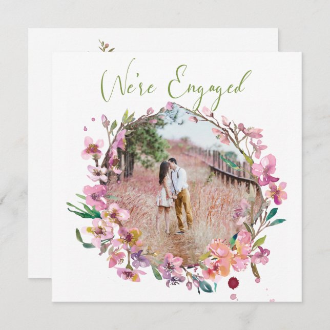 Noivado de Fotografia para Adicionar Floral do Flo (Frente/Verso)