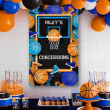 Noivado de Pintura de Basquete Laranja e Azul
