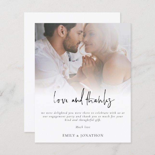 Noivado e Obrigados de Script de Fotografia Orçame (Frente/Verso)