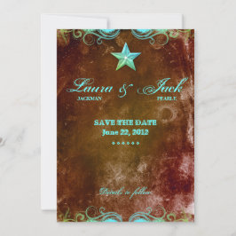 Noivado Ocidental Anúncio Blue Brown Star