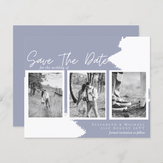 NOIVADO ORÇAMENTAL Foto SALVAR DATA DustyBlue (Frente/Verso)