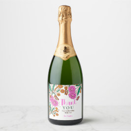Noivos Amantes de Borboletas Rosa Floral Script Nu