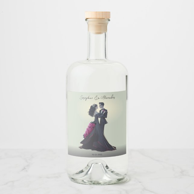 Noivos Góticos Românticos Casamento Elegante  (Frente)