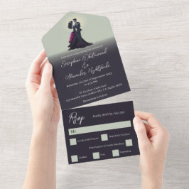 Noivos Góticos Românticos Casamento Minimalista