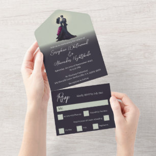 Noivos Góticos Românticos Casamento Minimalista