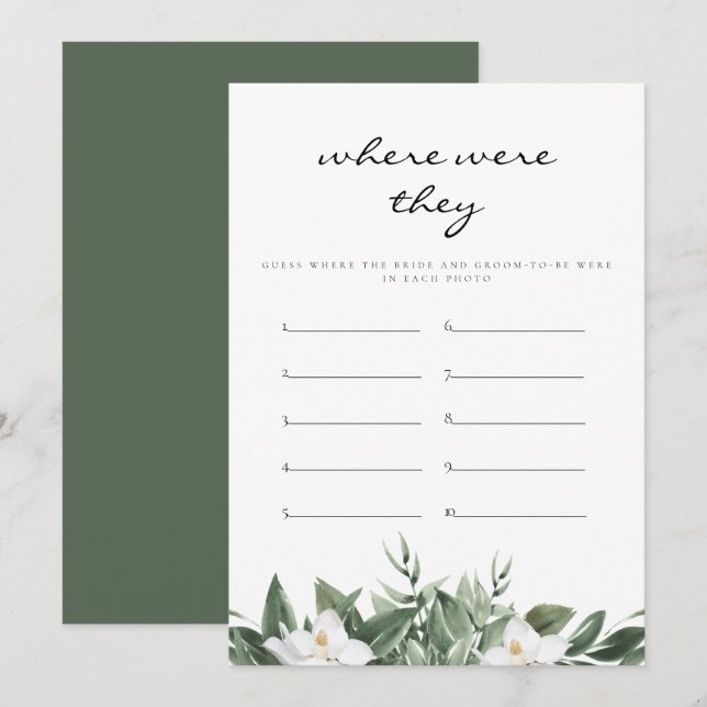 NOLA Onde Eles Estavam No Cartão De Jogo De Chá de (Frente/Verso)