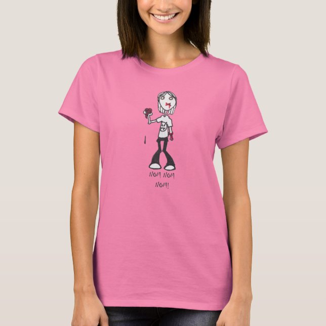 NOM NOM Zombie Ladie's T-Shirt (Frente)