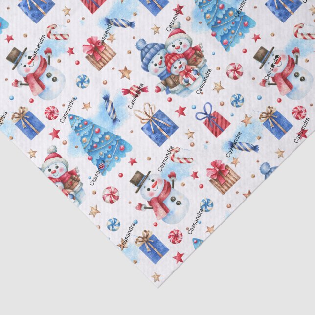 Nome, 3 Folhas de Papel Tecidual e Natal (Detalhes)