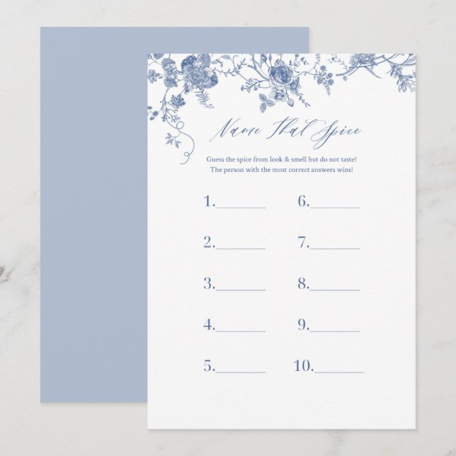 Nome Azul Que Especiaria Cartões De Jogo De Chá de (Frente/Verso)