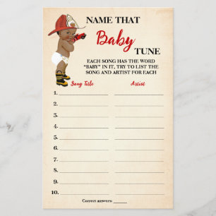 Nome Baby Tune AA Fireman - Cartão de Jogo de Chá
