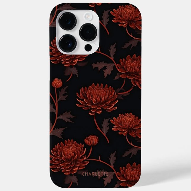 Nome Botânico Floral de Crisântemo Borgonha (Verso)