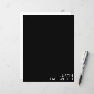 Nome branco moderno em preto