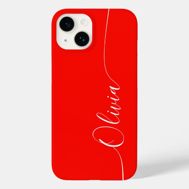 Nome com Caligrafia Elegante Vermelho Branco (Verso)