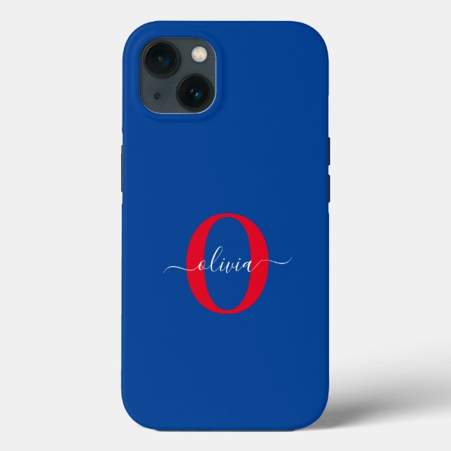 Nome com Letra Maiúscula Personalizada Azul Branco (Verso)