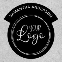 Nome Curvo Preto e Branco sobre Logotipo Empresari