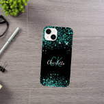 Nome da brilho verde-preto<br><div class="desc">Um fundo na moda preto colorido. Decorado com pó verde de cinza. Personalize e adicione seu primeiro nome,  iniciais do monograma e nome do cheio. O nome é escrito com um script de estilo manuscrito.</div>