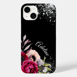 Nome da burgunt das flores cintilantes prateadas p