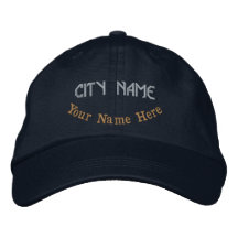 Nome da Cidade Personalizado Boné Azul-Marinho com