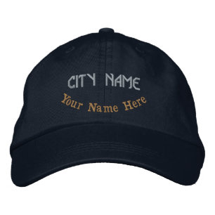 Nome da Cidade Personalizado Boné Azul-Marinho com