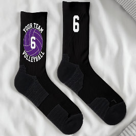Nome da Equipe Personalizada de Voleibol Roxo e Nú